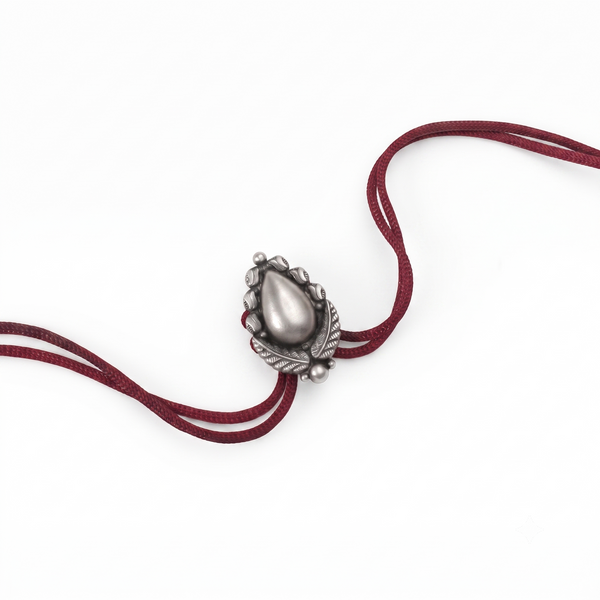 Handcrafted Silver Rakhi/Pendant: Drop