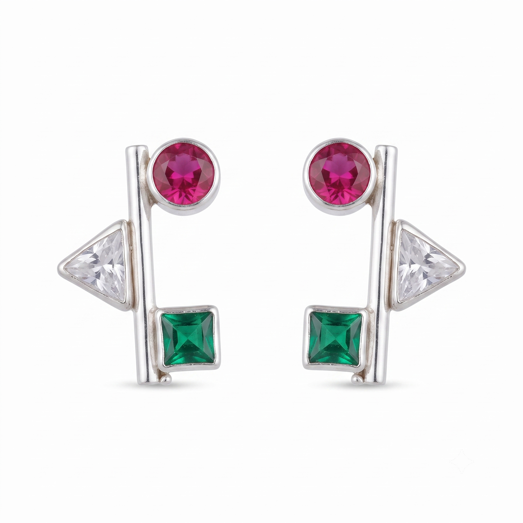 Geometric Earring  | CZ | 92.5 Silver