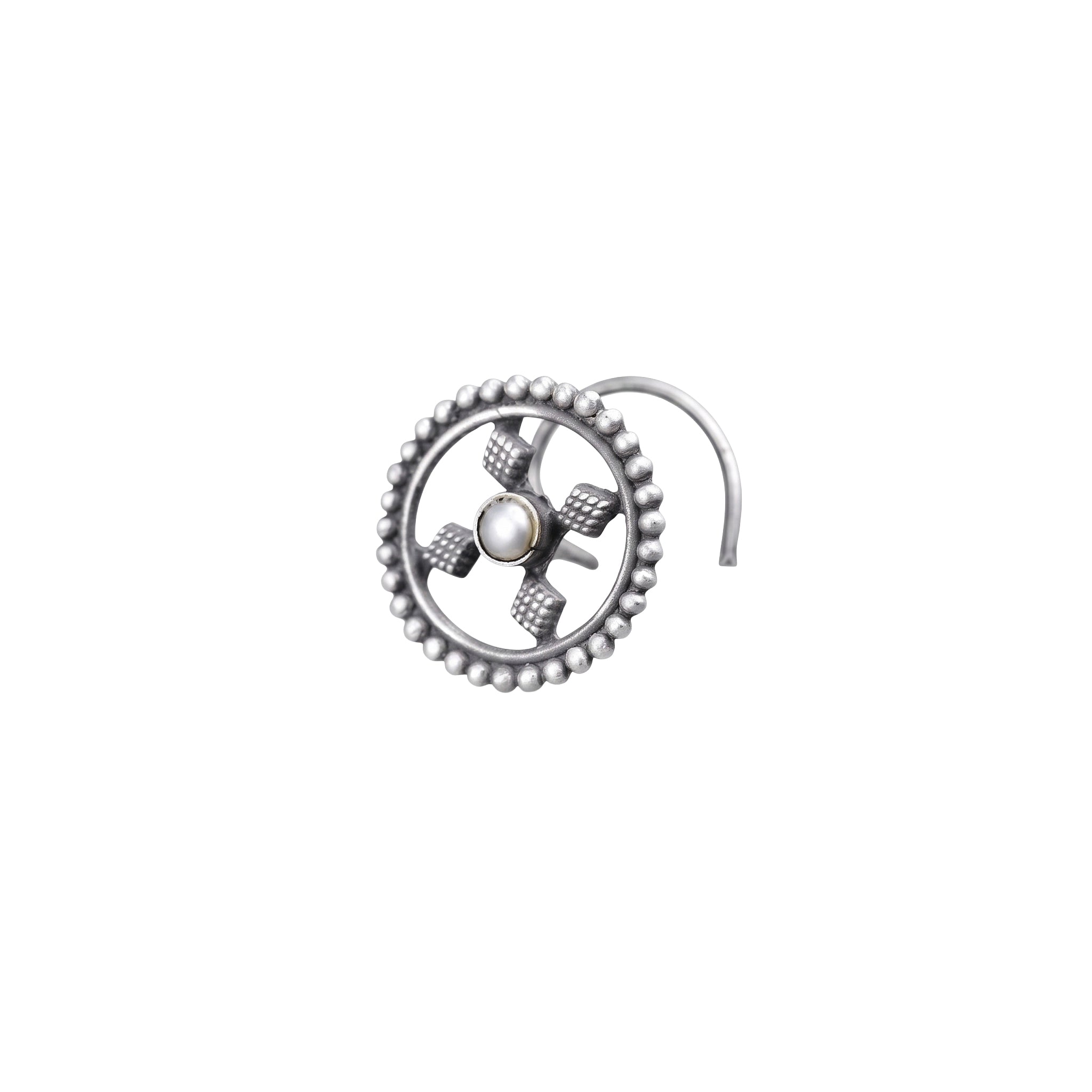 Pearl Diamond Nose pin (pierced)
