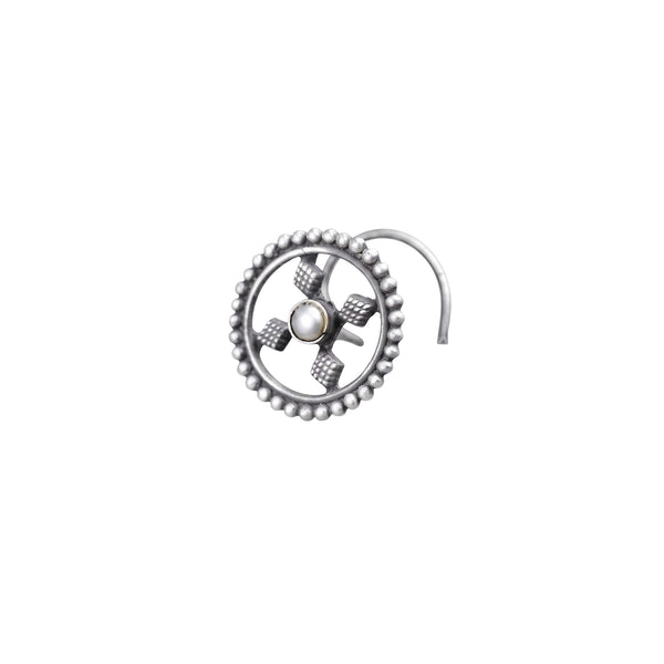 Pearl Diamond Nose pin (pierced)