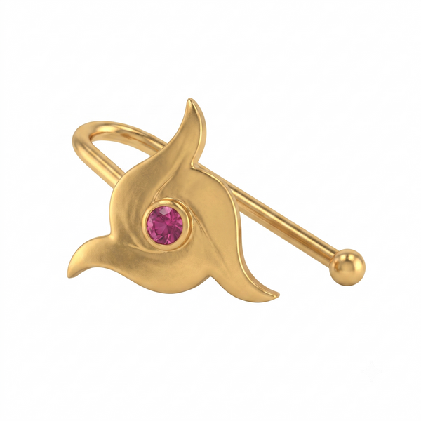 Silver Nakshatra Nose pin (Clip on) |  92.5 Silver | 22K Gold Plated