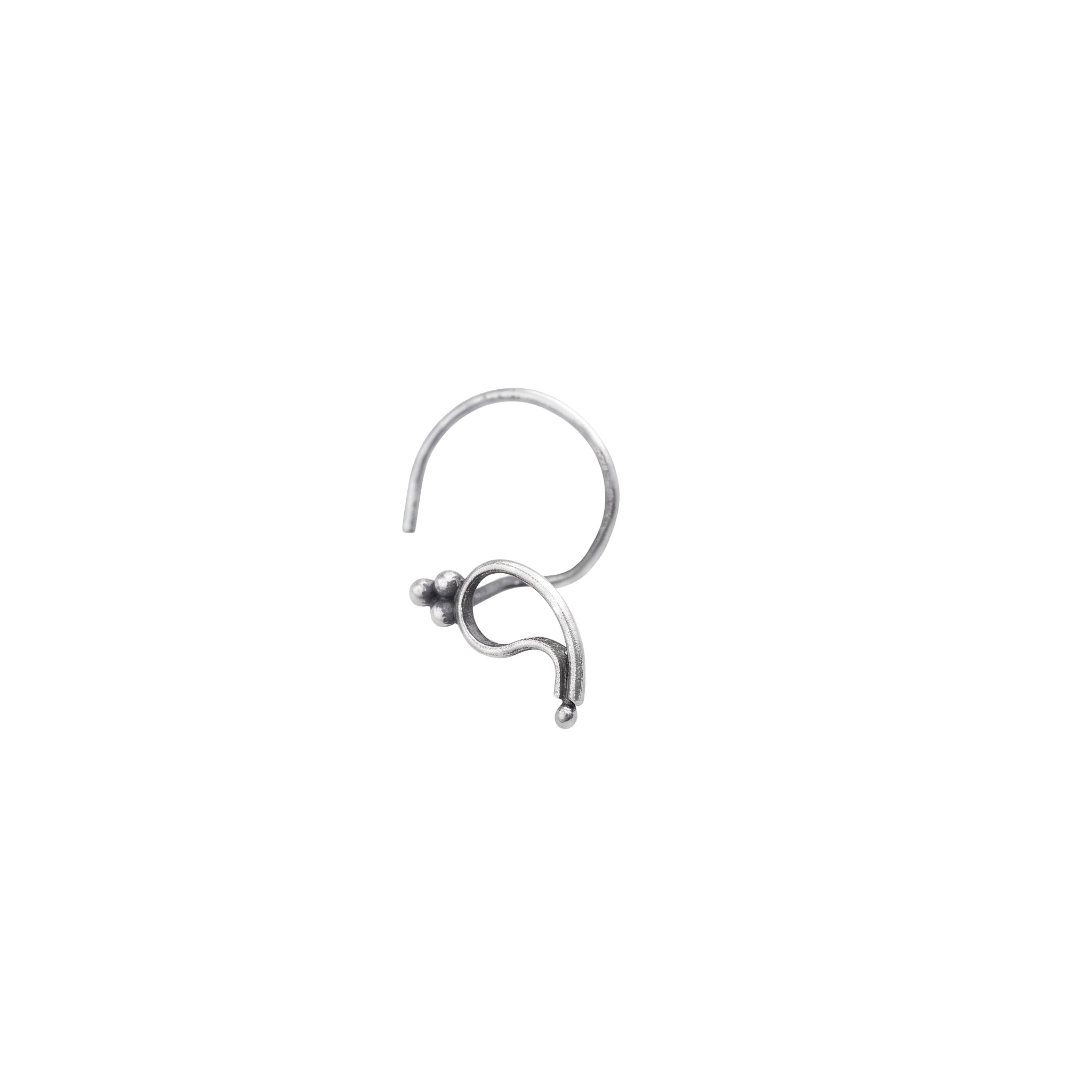 Handmade Silver Koyari Nosepin (Pierced)