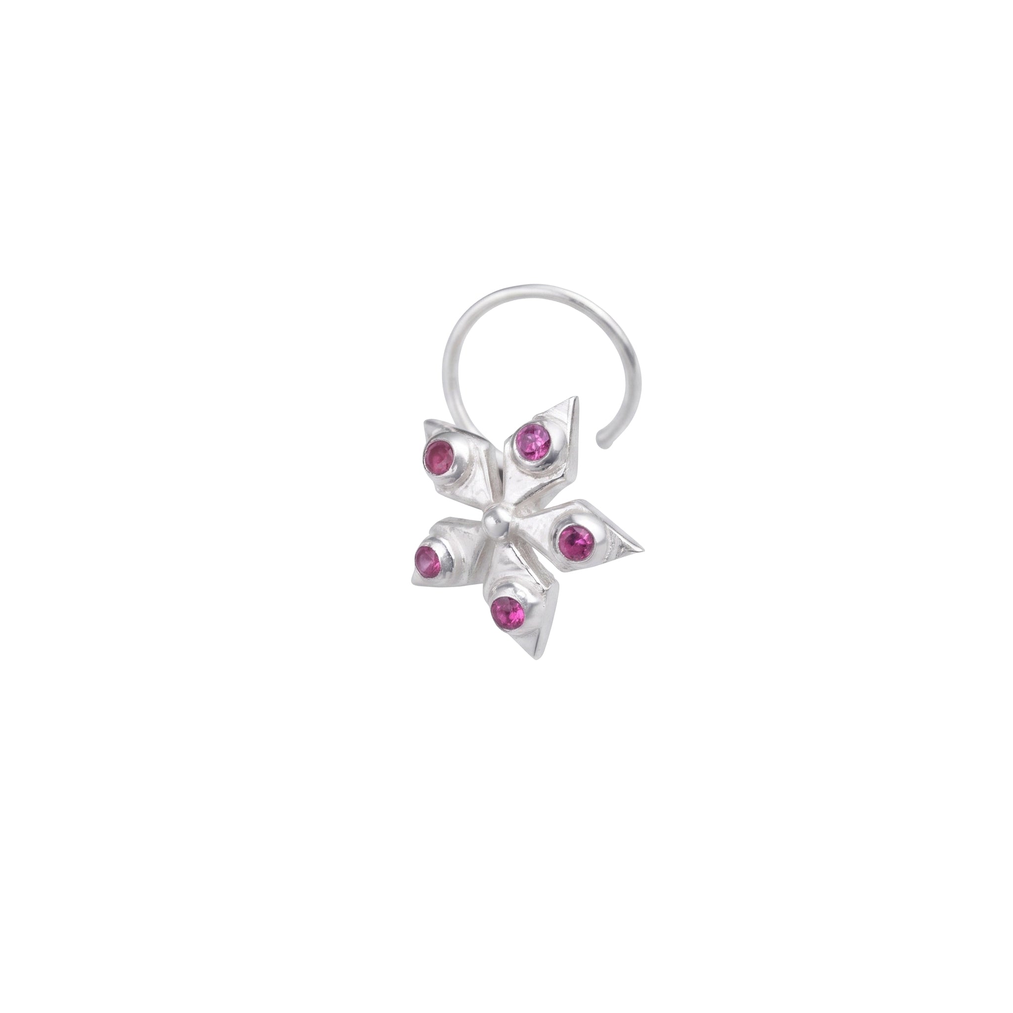 Silver Nakshatra Nose pin (Pierced)