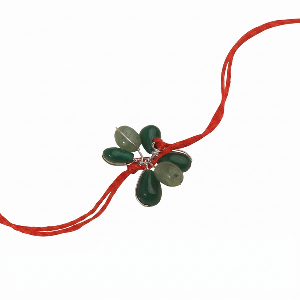 Russian Quartz & Green Onyx Cluster Rakhi (Project Handmade)