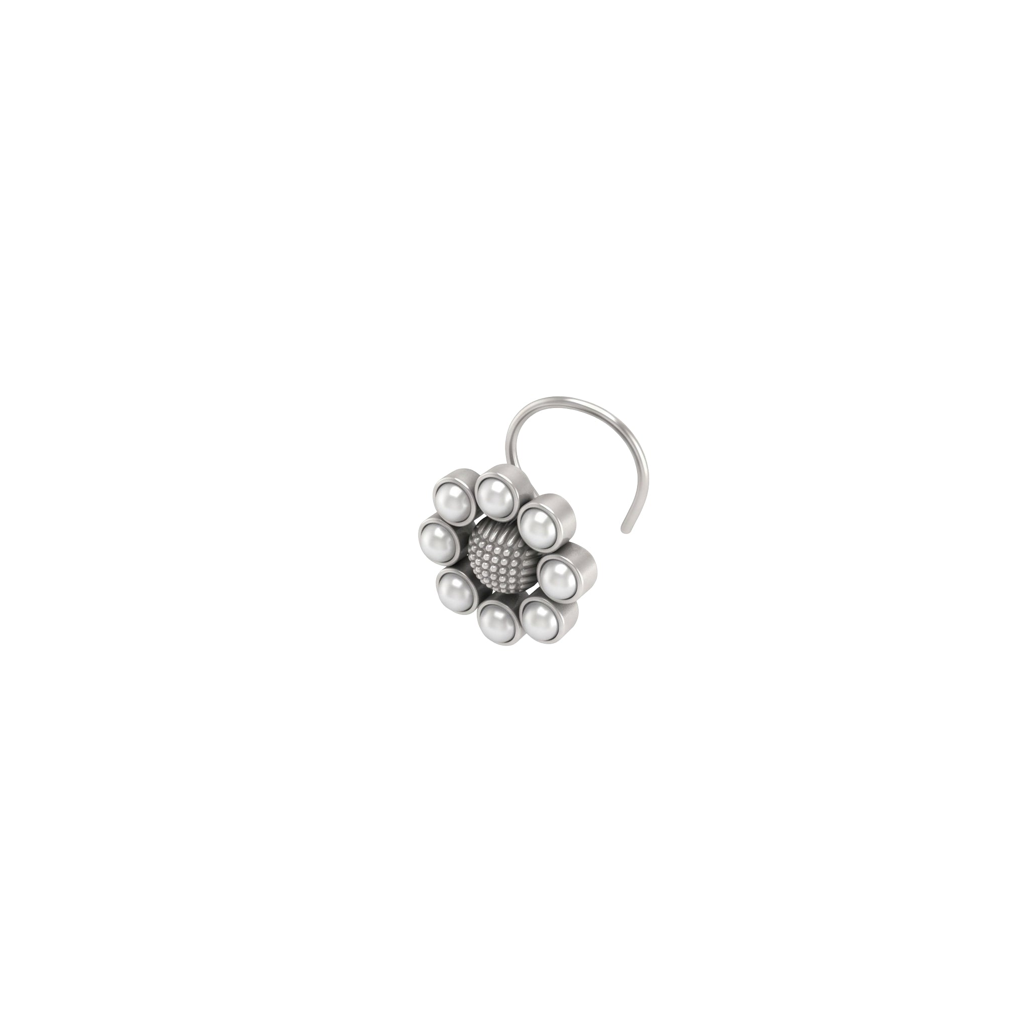 Pearl Flower Nose pin (Pierced)