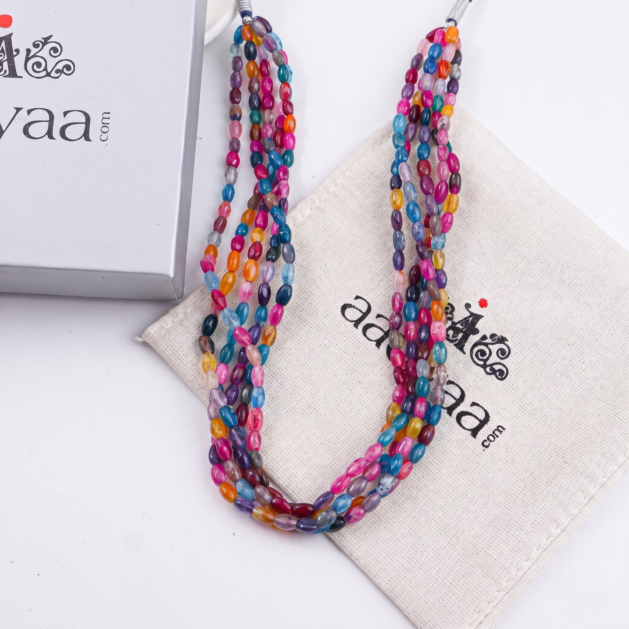 Multicolor Multi Agate Twisted Necklace