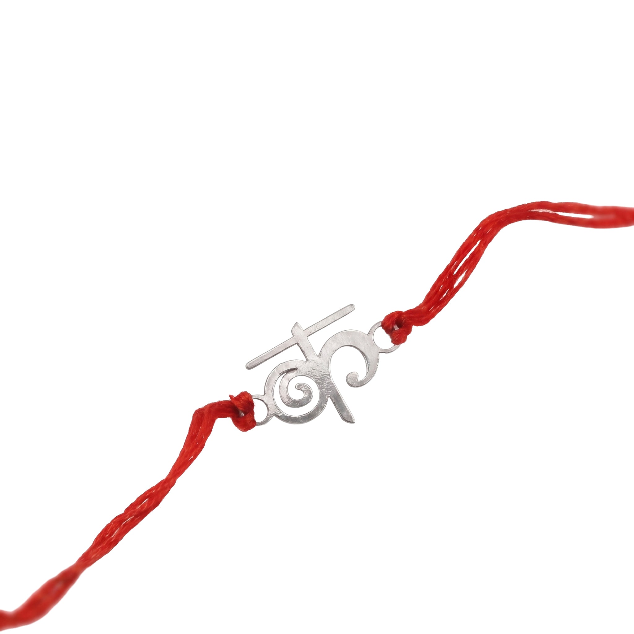 Silver Laser Cut 'क' Akshar Rakhi in Devnagari