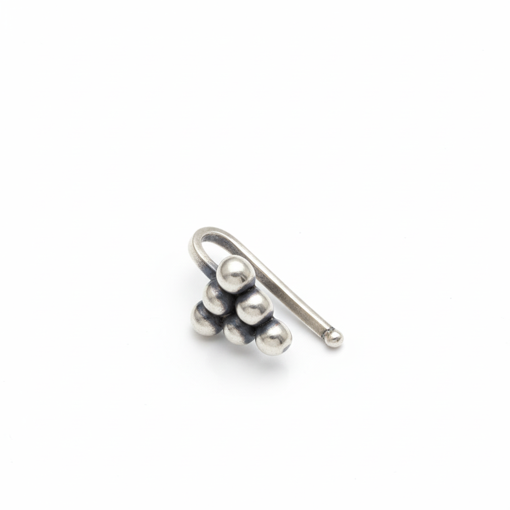 Silver Triangle Kudi Nose pin Clip On