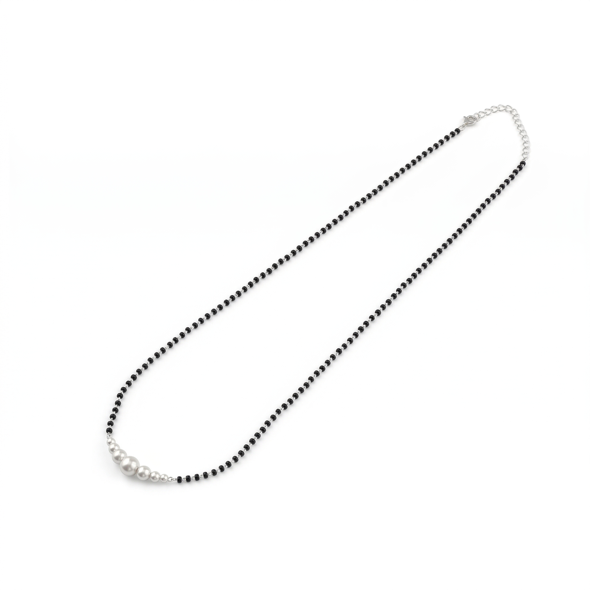 Minimal Pearls Silver Mangalsutra