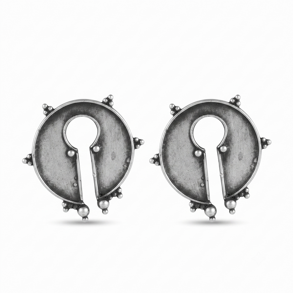 Oxidized Tribal Earring: Big