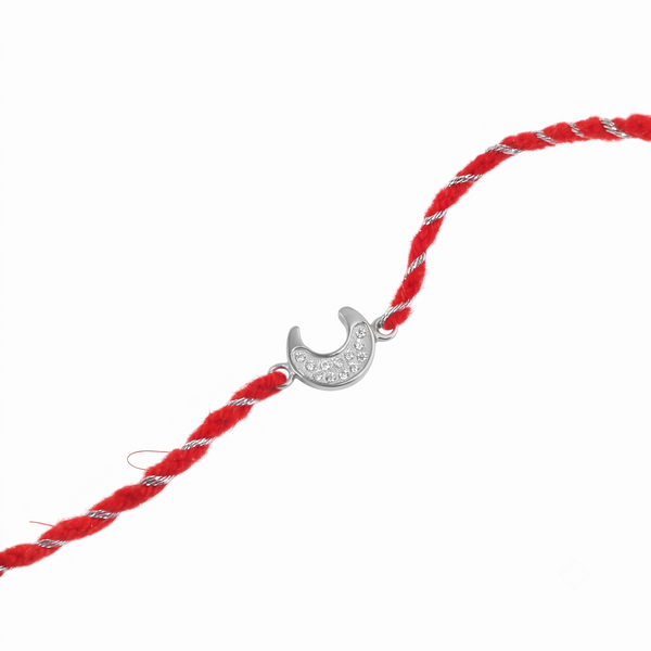 Moon Silver CZ Rakhi