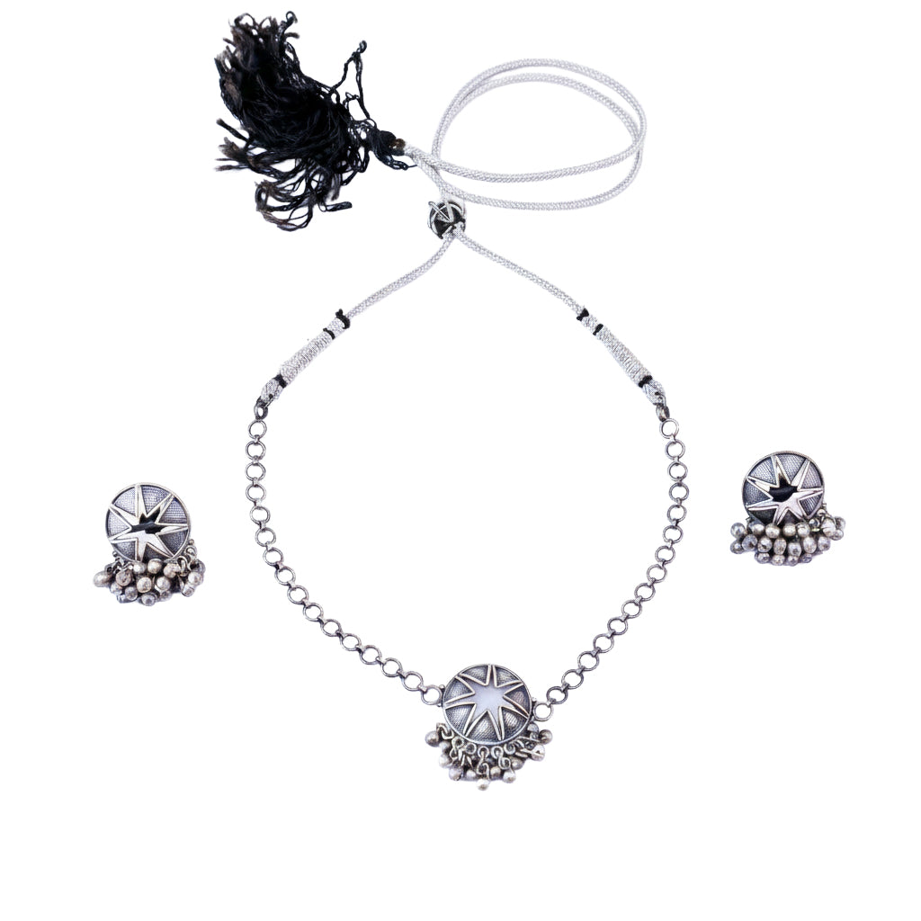 Silver Handmade Choker Set : Ghungroo