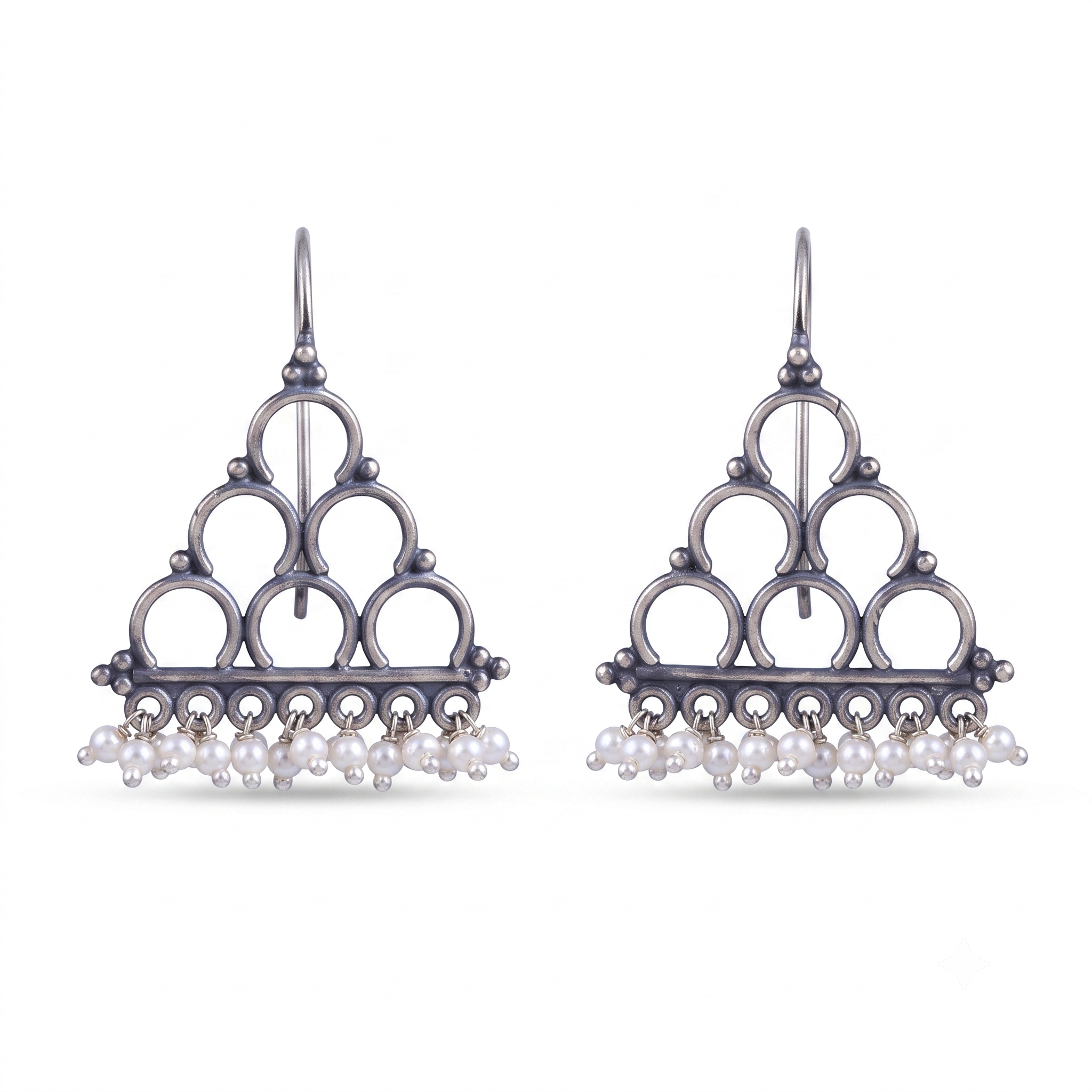 Filigree Pyramid Earrings: Hook Style
