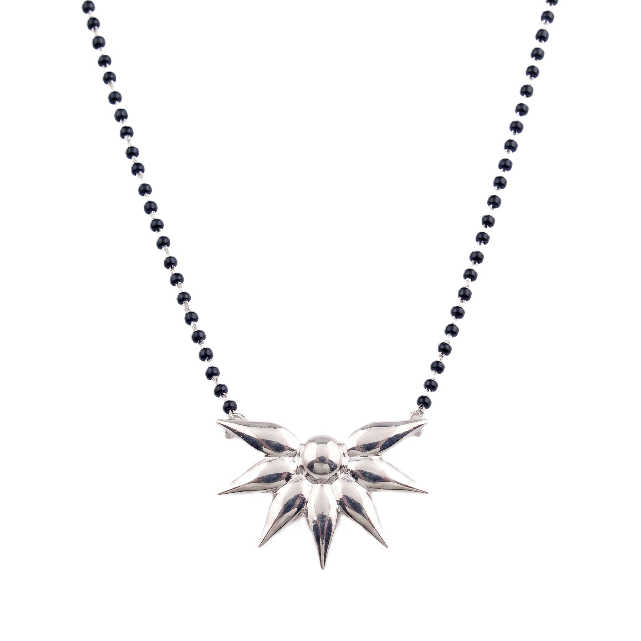 Silver Flower Mangalsutra