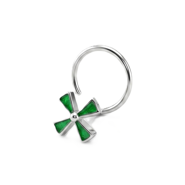 Pinwheel Nosepin ( Pierced ) - Green