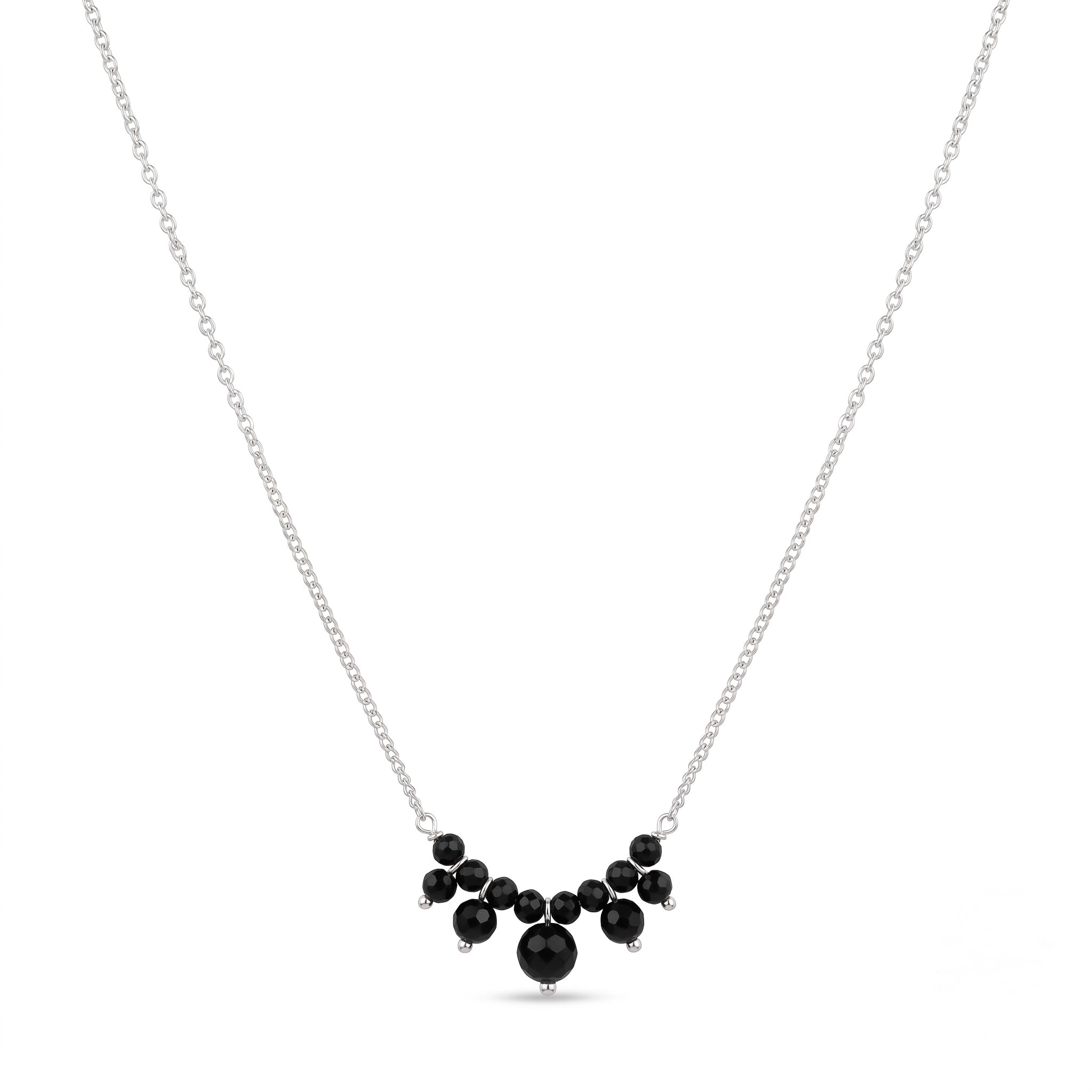 Black Spinel Silver Chain Mangalsutra