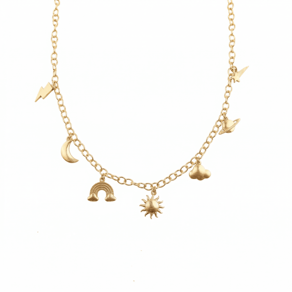 Brass Sky Charm Fashion Necklace