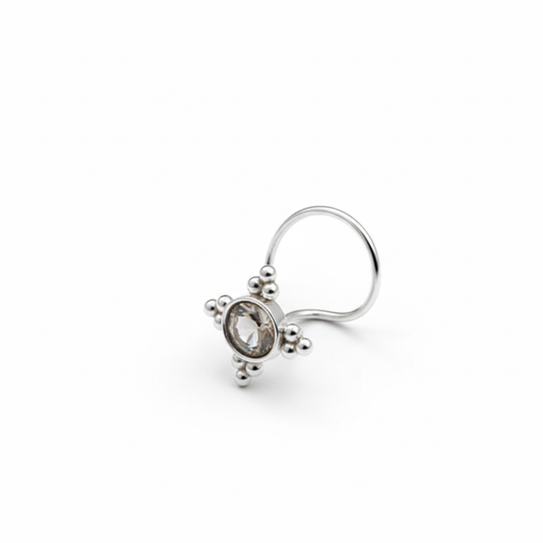 Silver Nosepin: Kundan (Pierced)