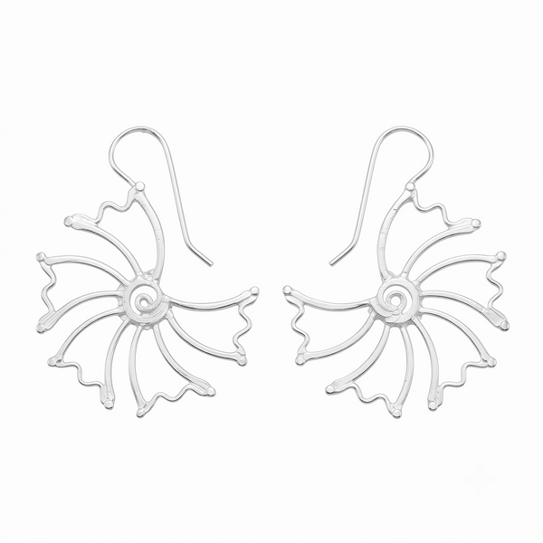 Mini Gulmohar Hammered Earring : Hook Style