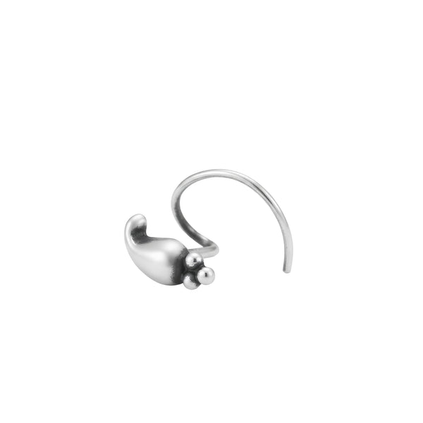 Mini Silver Koyari Nose Pin Pierced