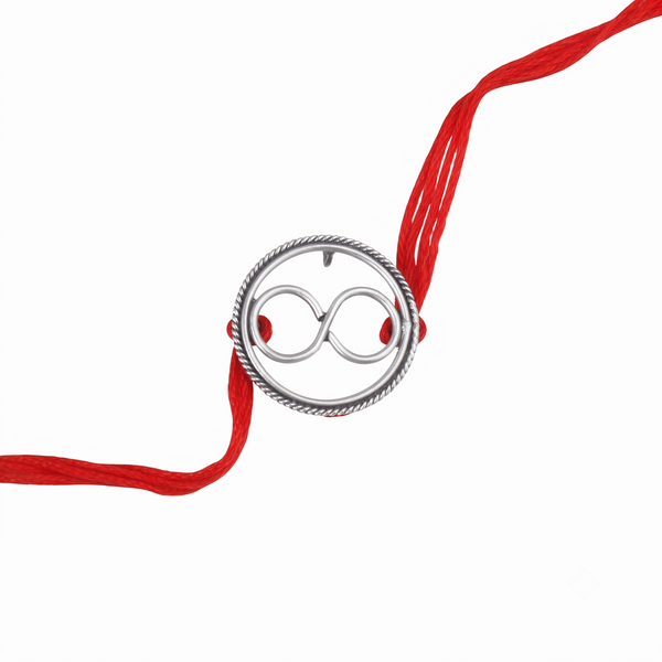Handcrafted Silver Rakhi/Pendant: Infinity