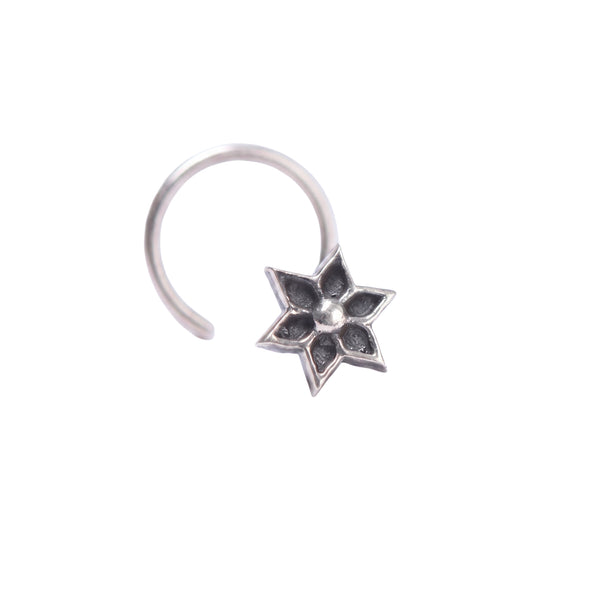Flower Nose pin Oxidized ( Pierced )