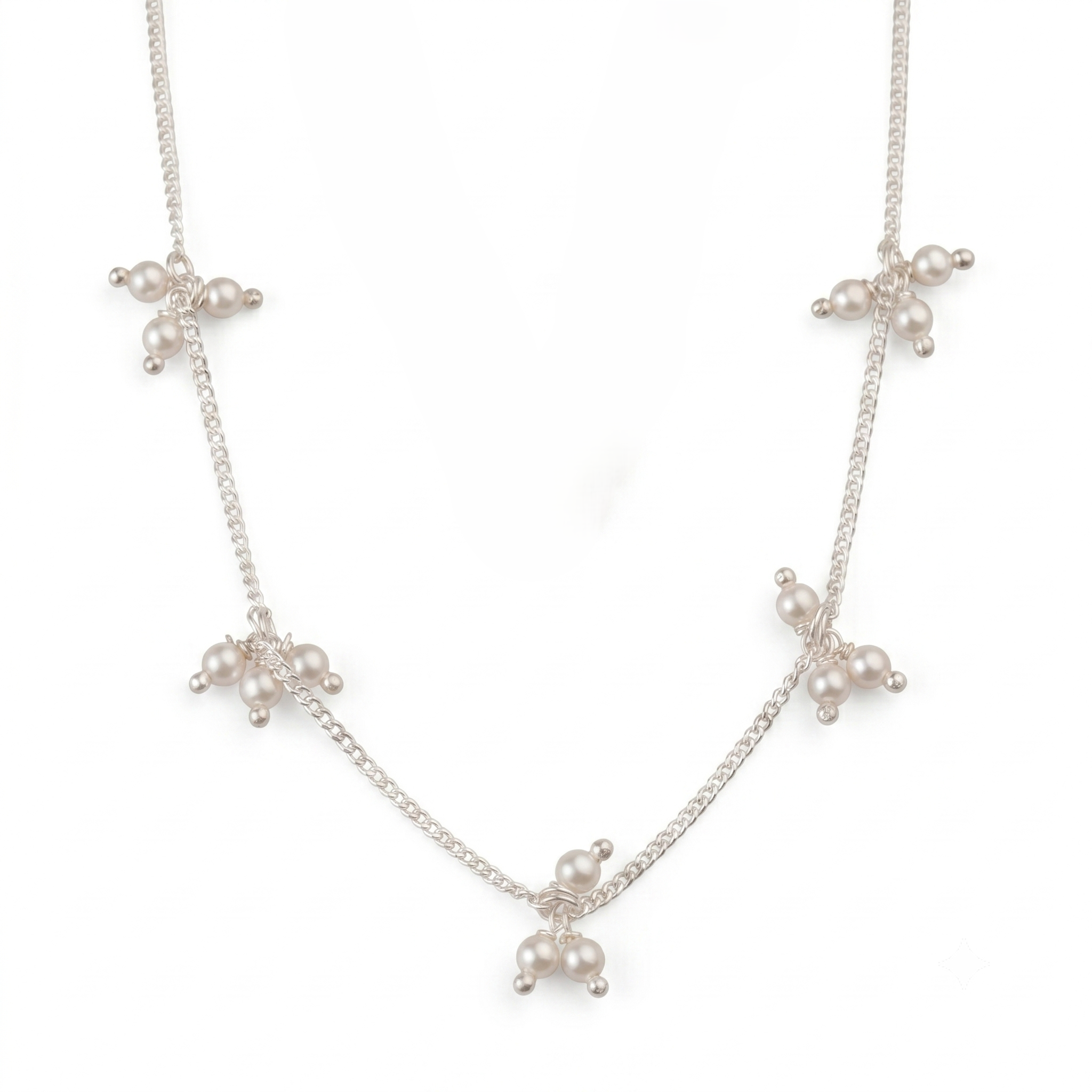 Silver Baby Necklace with Pearls