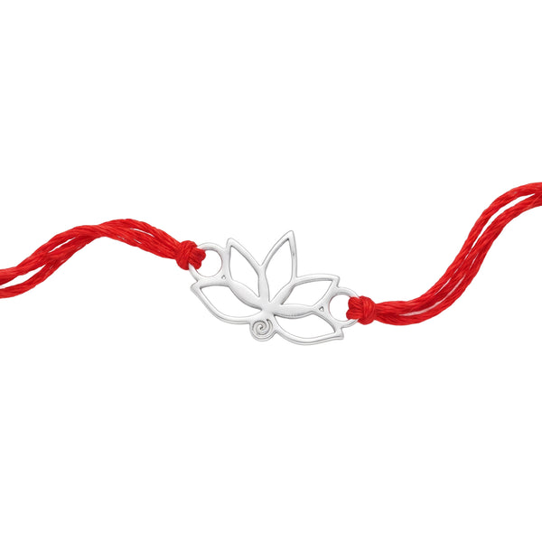Silver Laser Cut Lotus Rakhi