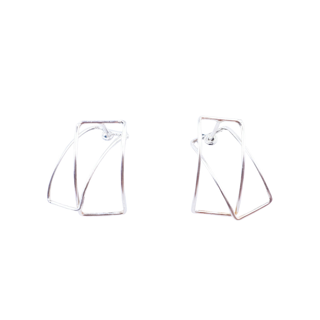 Frame arc hoops in 92.5 sterling silver