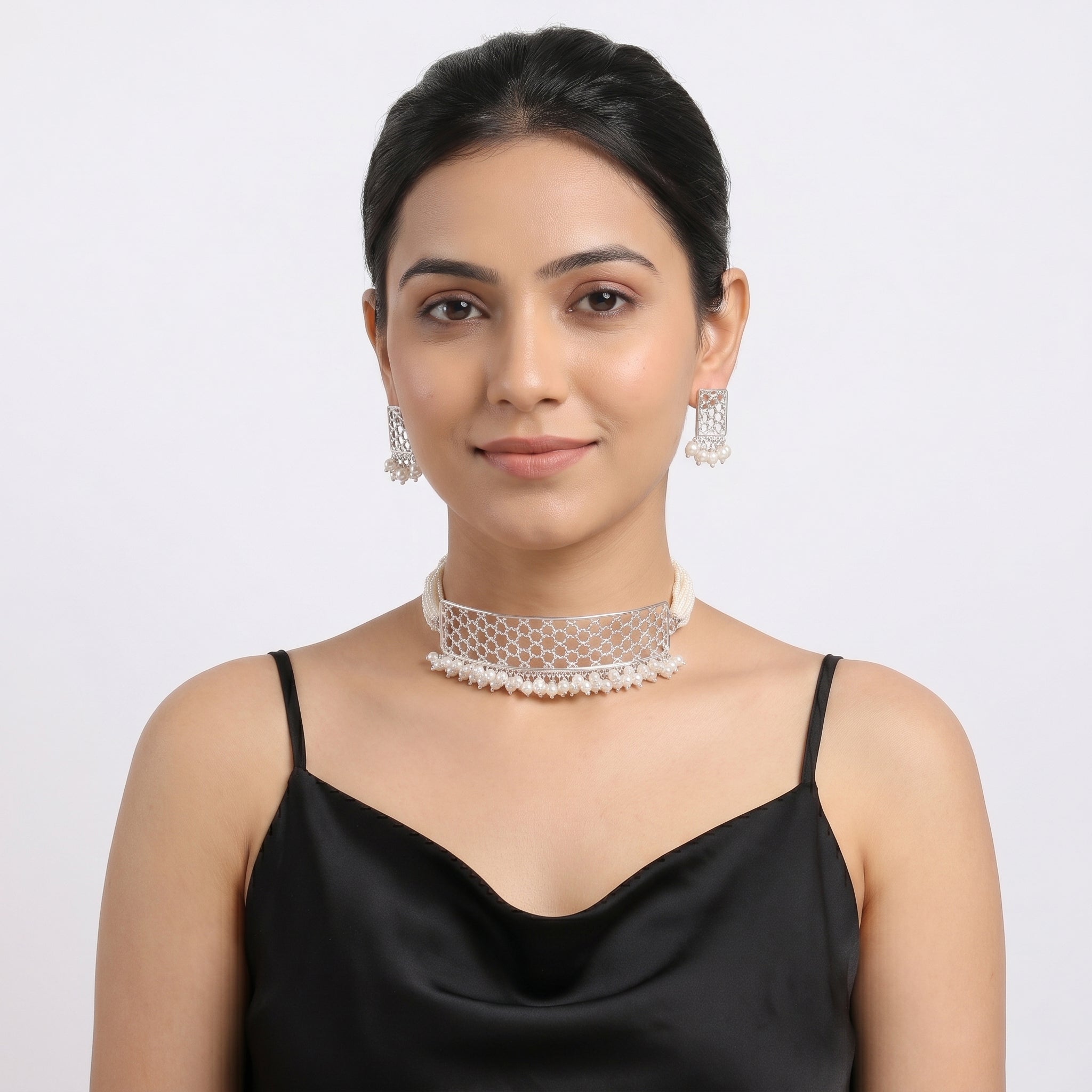 Pearl Jharoka Nakshi Choker Set