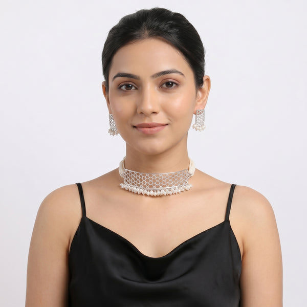 Pearl Jharoka Nakshi Choker Set (Made to Order)