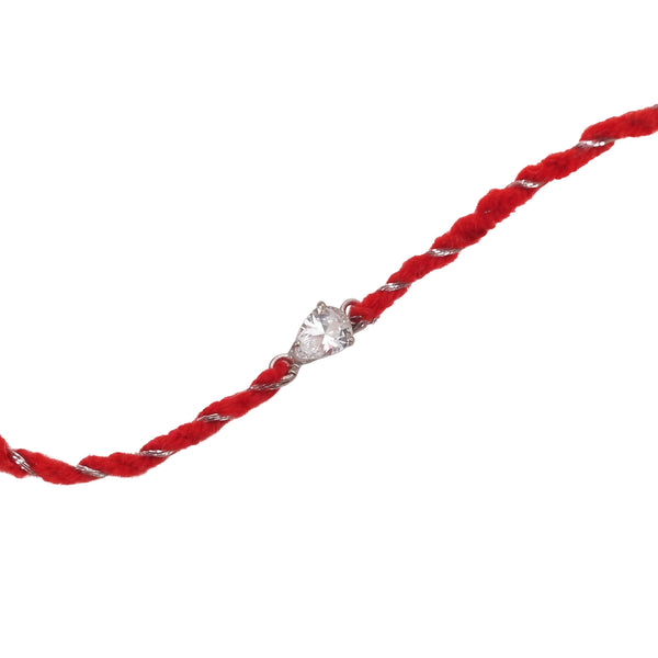 Pear Silver CZ Rakhi