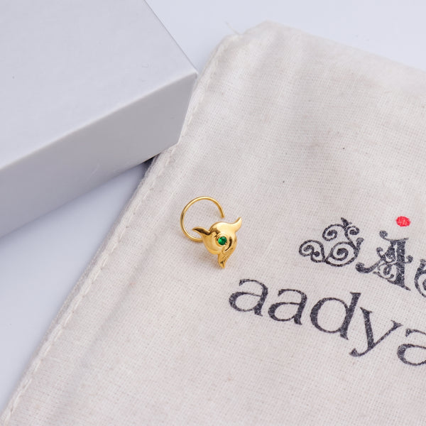 Nakshatra Nose pin (Pierced) |  92.5 Silver | 22K Gold Plated