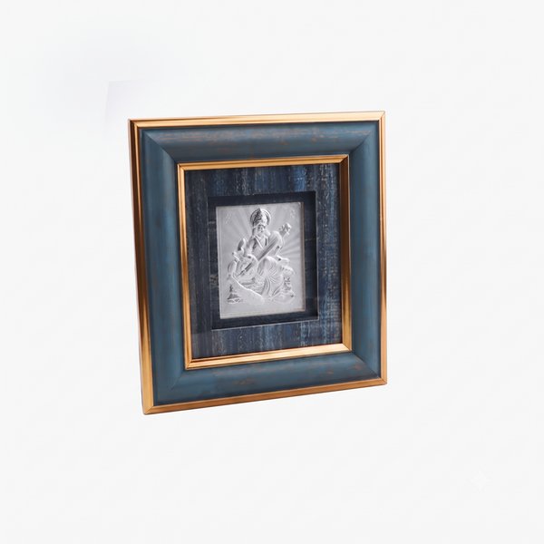 Silver Saraswati Devi Frame (Big )