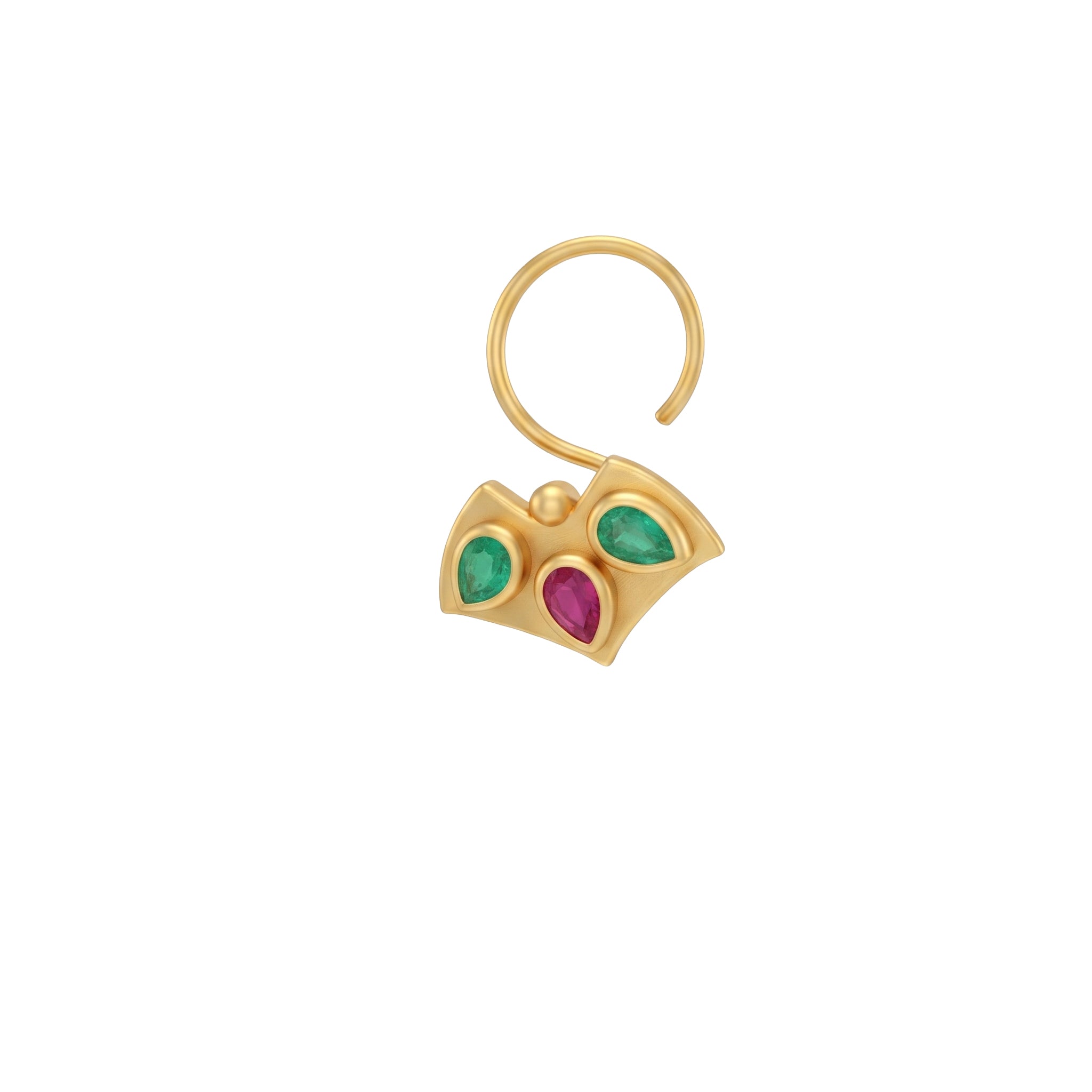 Silver Nakshatra Nose  pin (Pierced) |  92.5 Silver | 22K Gold Plated