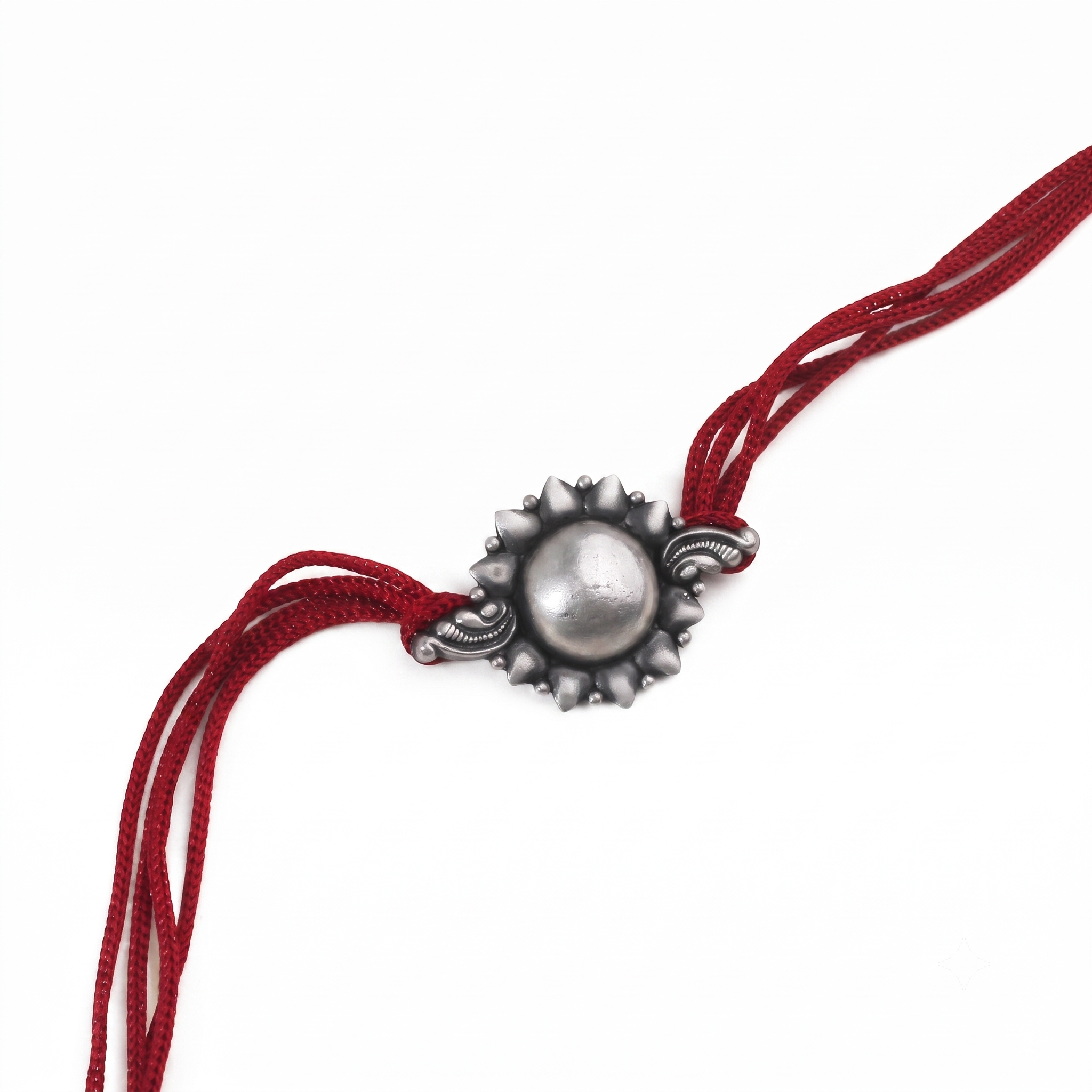Handcrafted Silver Rakhi/Pendant: Dome
