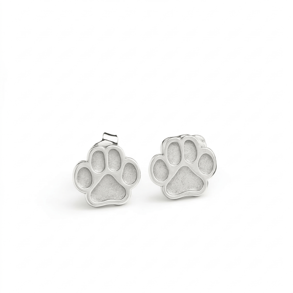 Silver Paw Stud earrings for pet lovers
