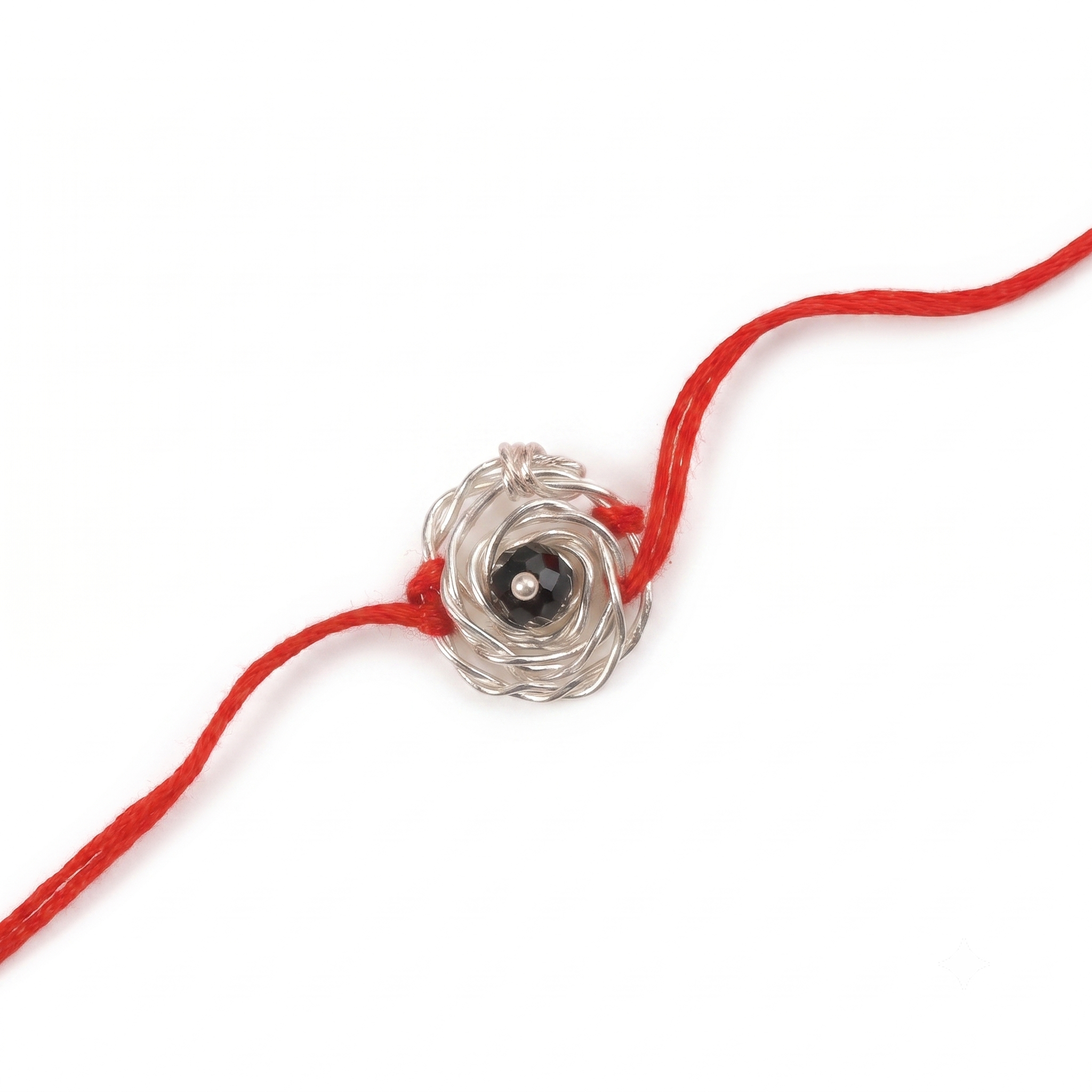 Black Spinel & Rose Rakhi (Project Handmade)