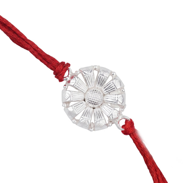 Silver Flower Rakhi