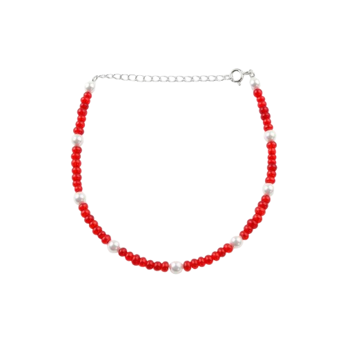 Semi-Precious Stone Anklet with Pearls