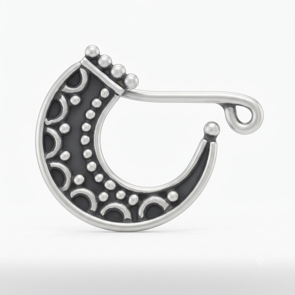 Silver Chandrakor Nath (Left, Clip on)