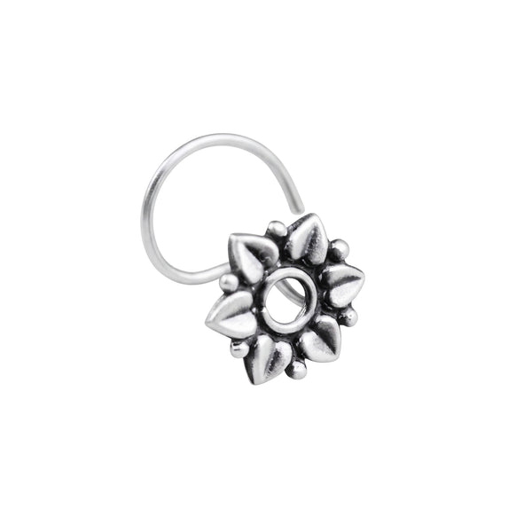Silver Flower Nose Pin