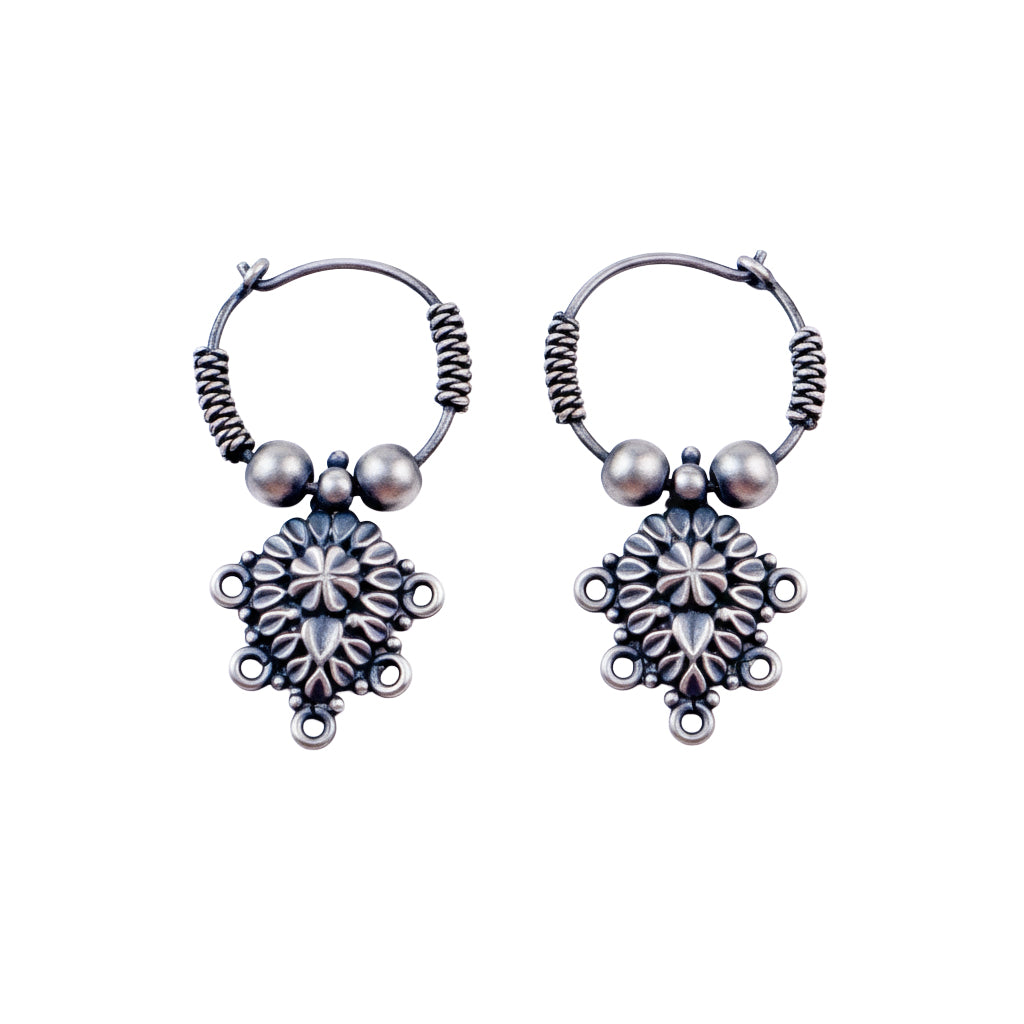 Oxidized Tribal Earrings