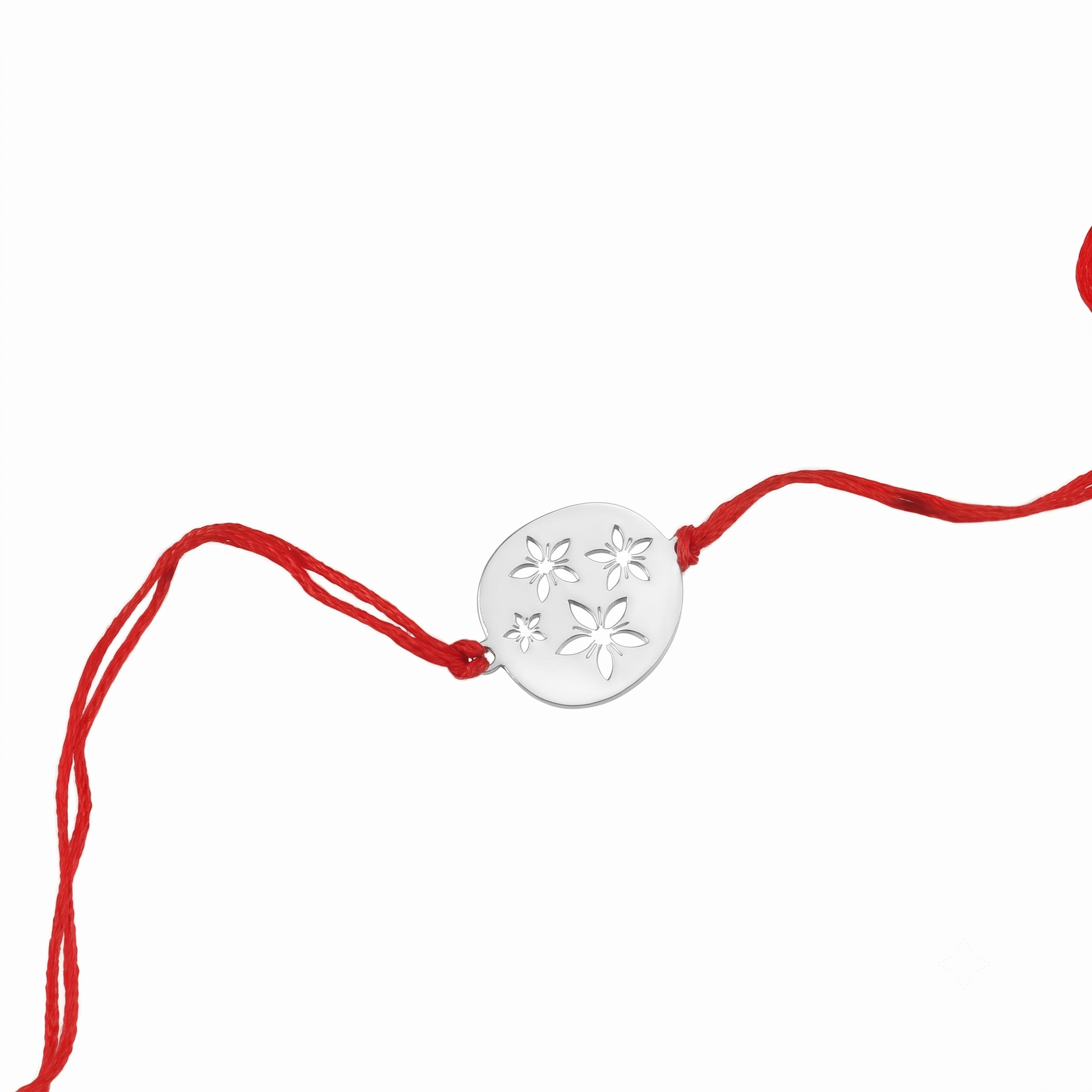 Silver Laser Cut Floral Rakhi