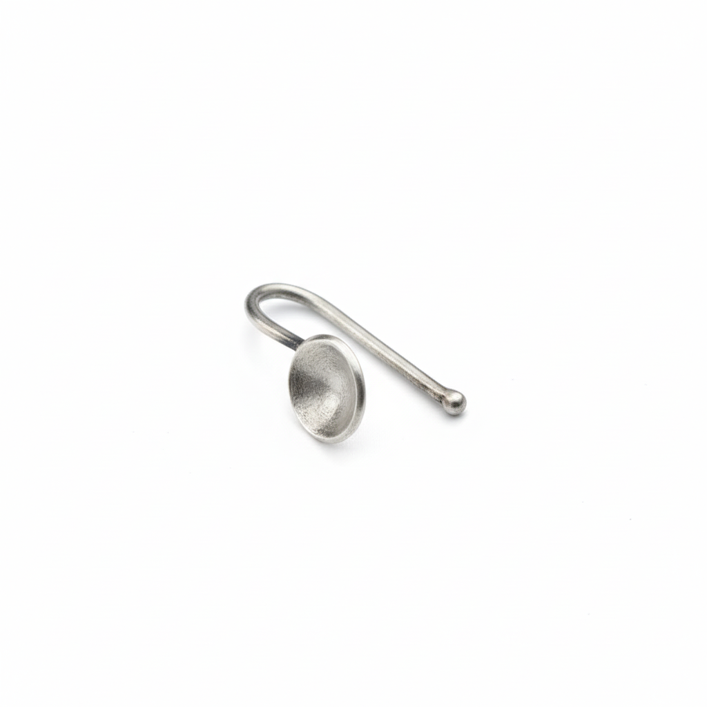 Silver nose pin ( vatee motif, Clip on )