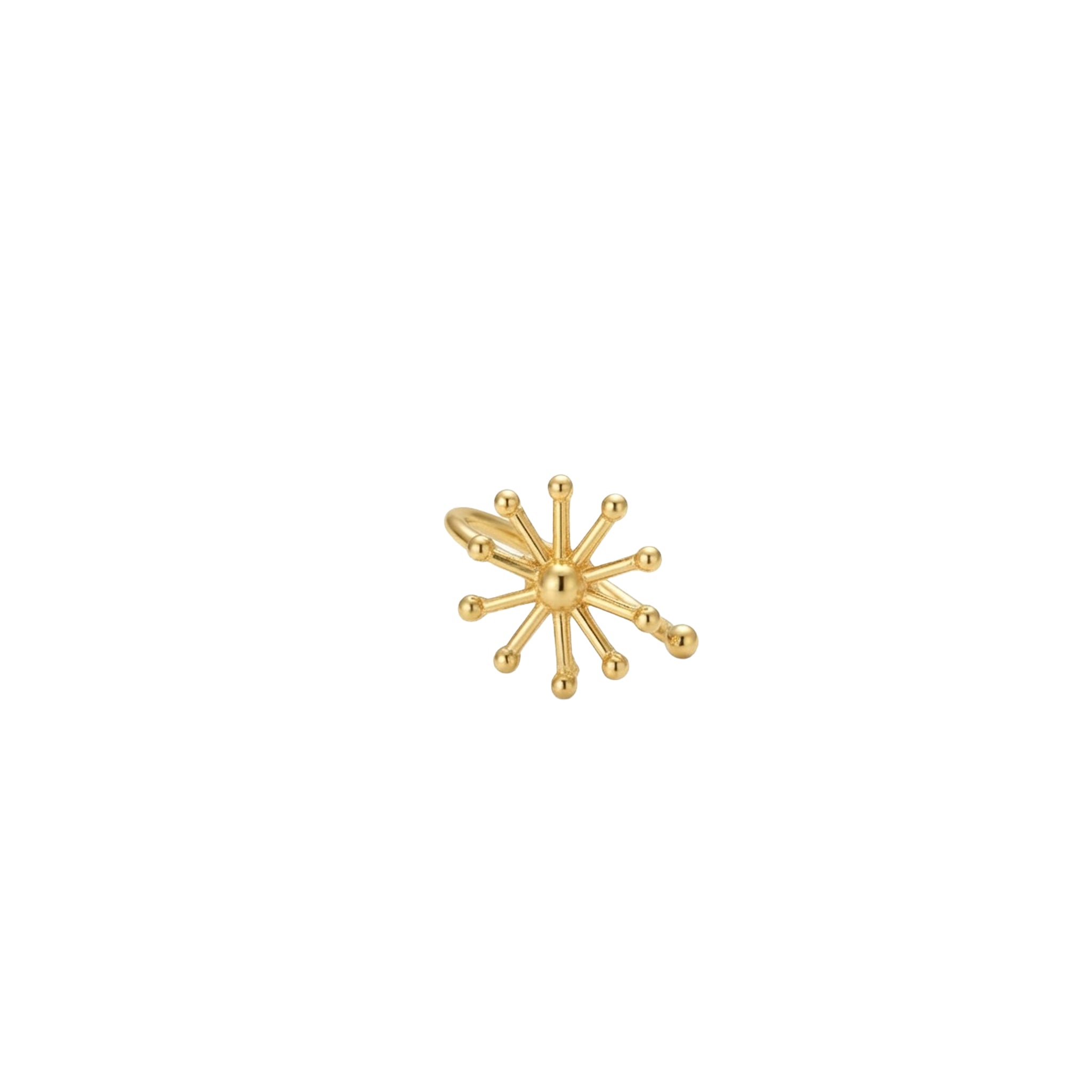 Snowflake Nose pin (Gold Plated, Clip on)