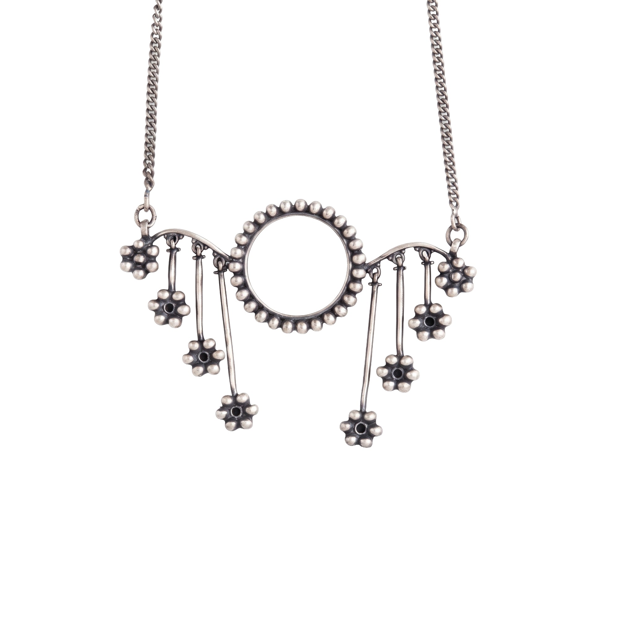 Flowers and breeze ( Long chain pendant )