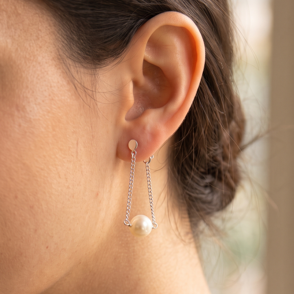 Single Pearl Earrings (Project Handmade)
