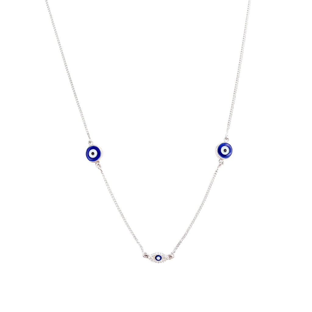 Evil eye necklace in 92.5 sterling silver