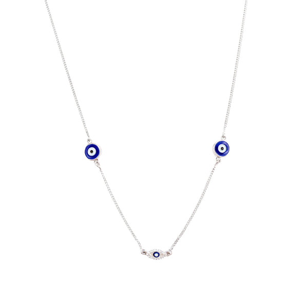 Evil eye necklace in 92.5 sterling silver